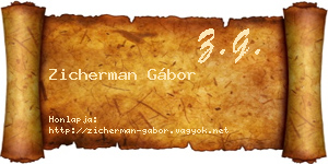 Zicherman Gábor névjegykártya