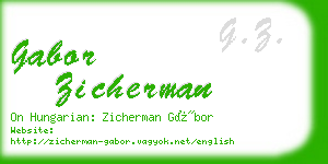gabor zicherman business card
